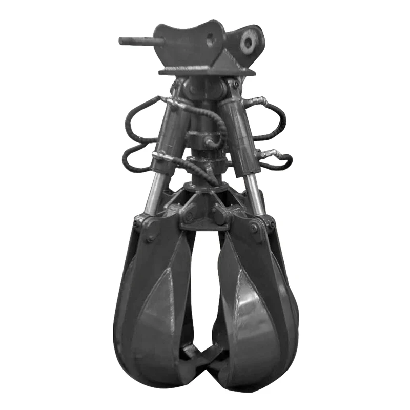 Hydraulic Rotating/Fixed 4 Claw 5 Tines Orange Peel Grapple for 30ton Excavator Multi Grab Industrial Handling Use