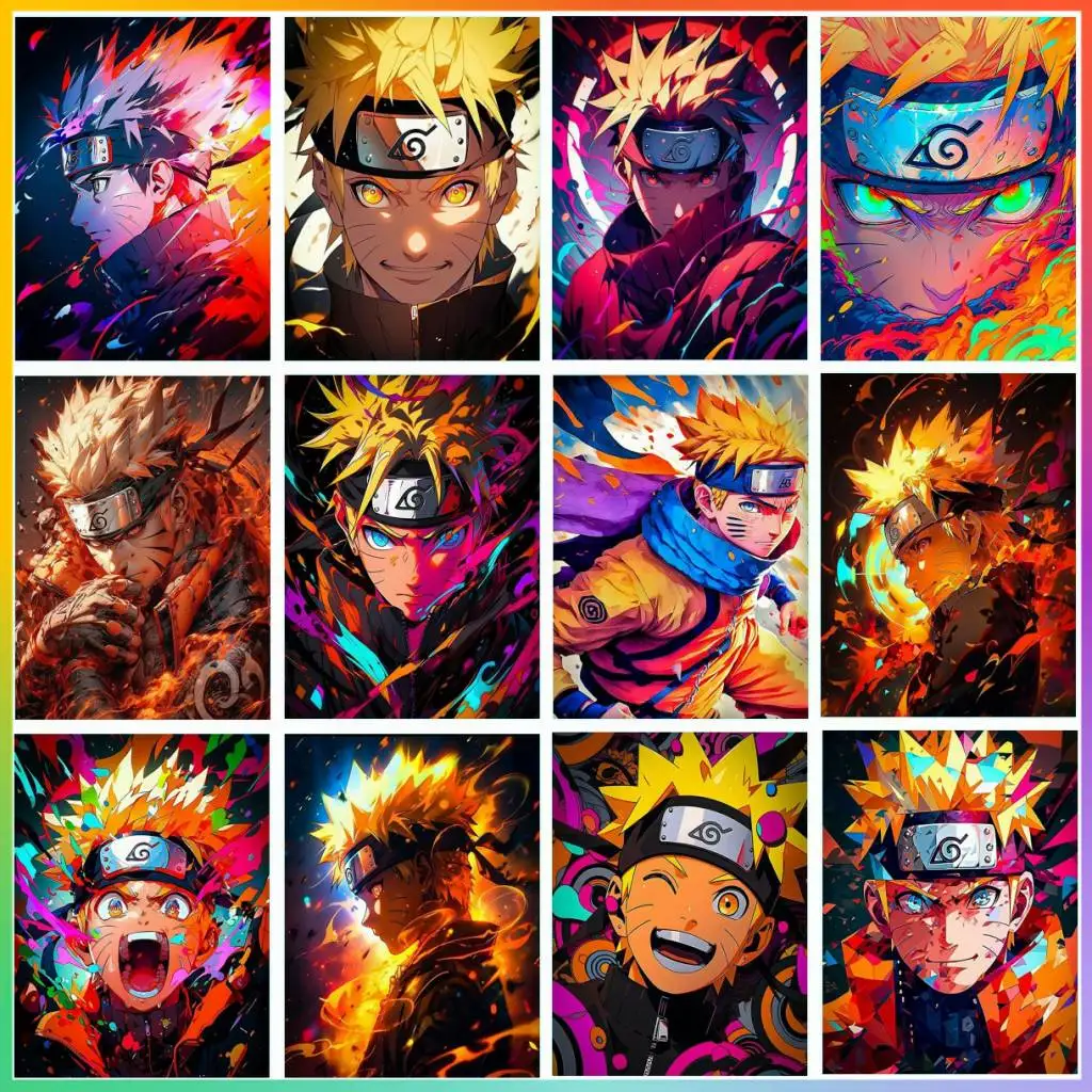 Naruto Anime japonés 5d arte mosaico pintura de diamante punto taladro Cruz elemento Artificial chica completa parejas tamaño grande nuevo 2024