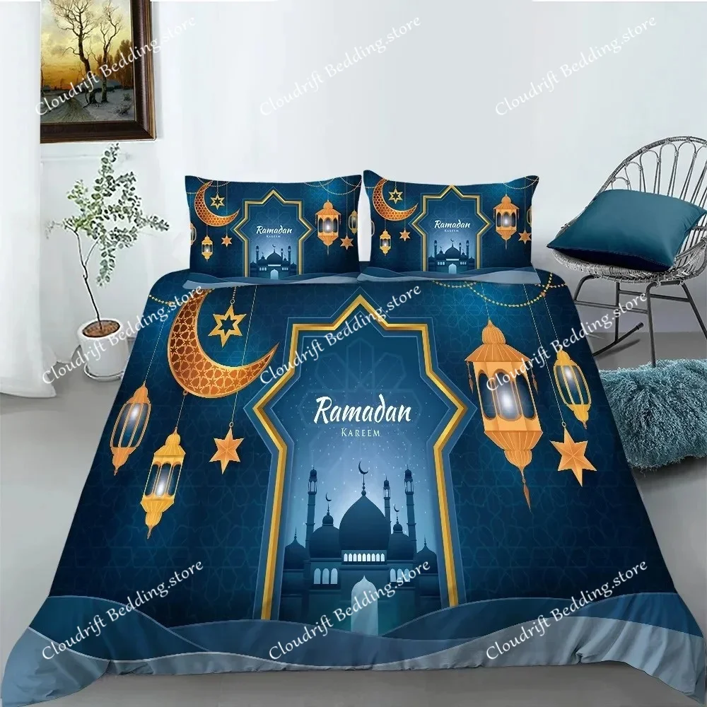 Ramadan Arabian Night Moon Stars Lamp 3D Bedding Set Queen King Polyester Quilt Cover Pillowcases Duvet Cover Sets
