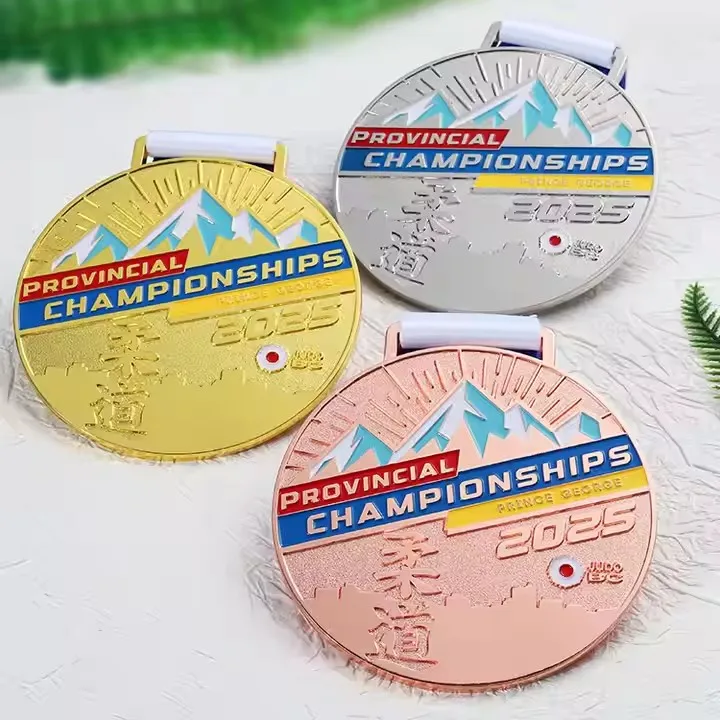 

Custom Medal Round Double Side Logo Enamel Zinc Alloy Metal Medals Medallas 2025 Gold Silver Copper 3D Jiu Jitsu Judo Medals