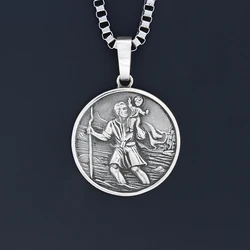 Catholic Medal Blessing From The Holy Father St. Christopher Sterling 925 Silver Pendant