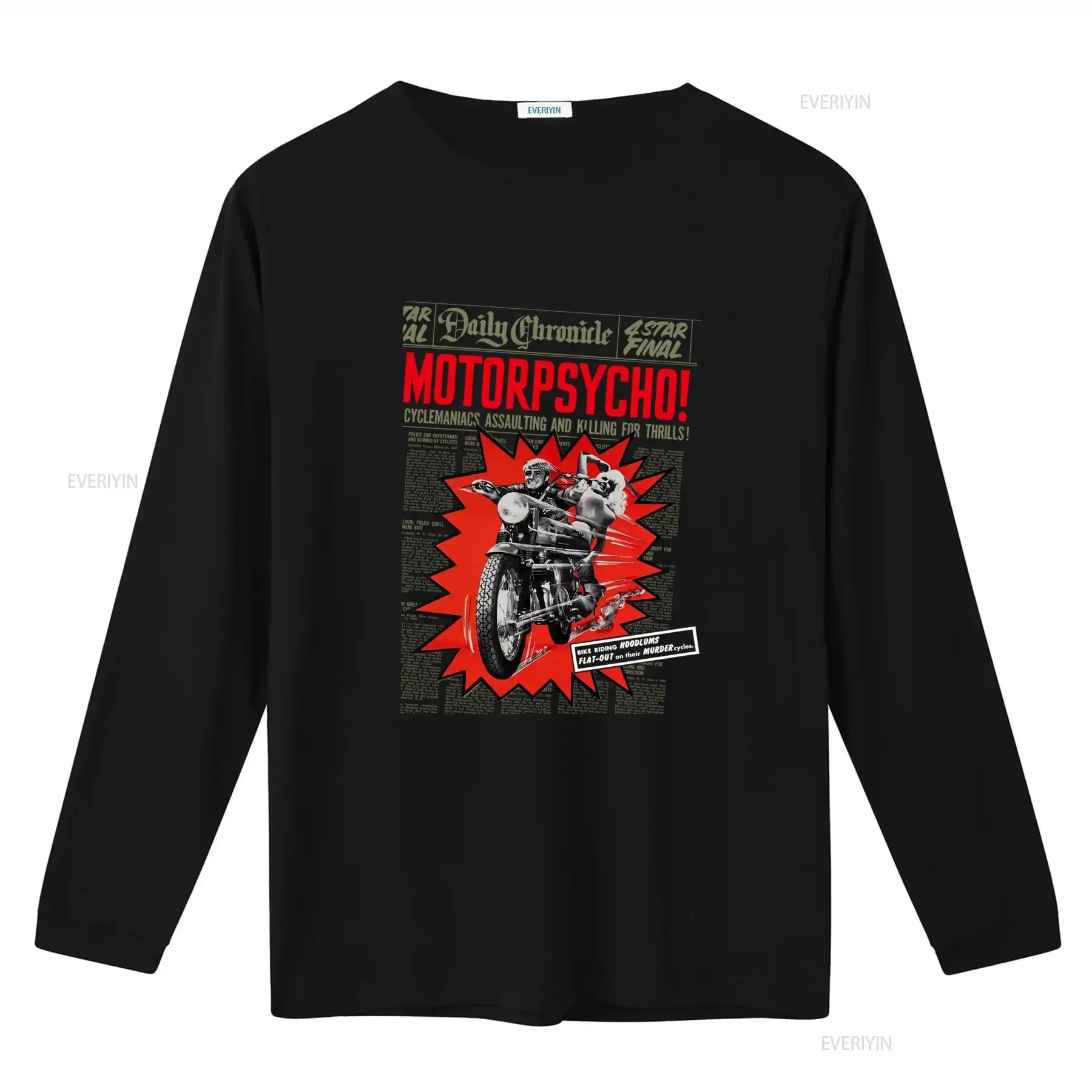 Motorpsycho Retro 1965 Movie T Shirt Russ Meyer Bike Biker Film Design Vintage Style for  vintage Washed Slightly Stylish