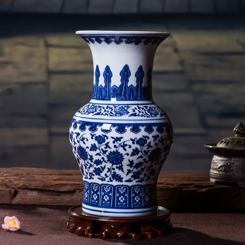 

Ceramic home decorations Chinese small vase blue and white porcelain ornaments home decor floreros florero vases