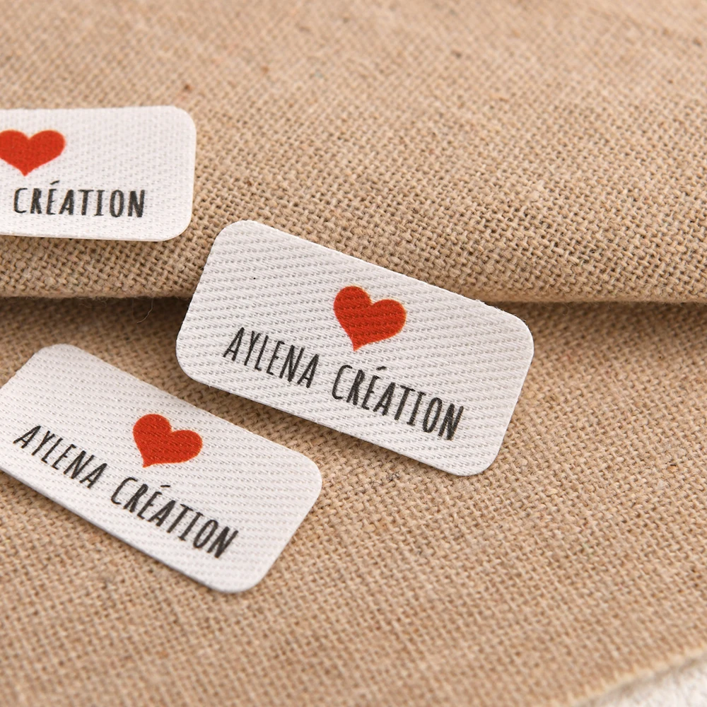 

Custom Iron On Clothing Labels 30x15mm 108pcs - Double Duty Sew On Tags, 100% Cotton Washable for DIY & Baby Clothes
