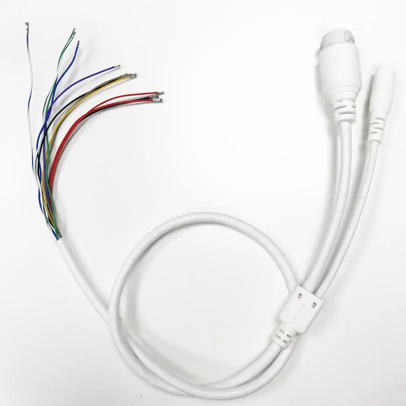 (10PCS) Waterproof POE LAN cable for CCTV IP camera board module with weatherproof connector, Single status LED Free Shipping
