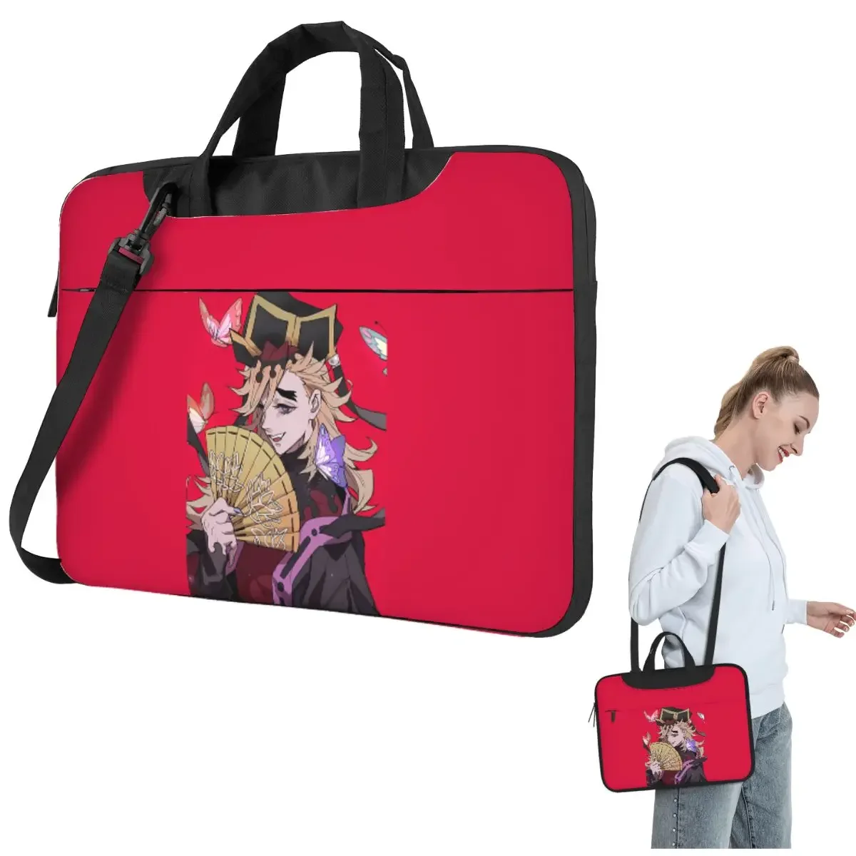 

Douma Upper Moon Fan Art Crossbody Laptop Bag Case Computer Bag Resistant Protective Notebook Pouch for Lenovo