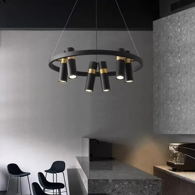 Современная скандинавская люстра в стиле лофт, железные прожекторы с регулируемой высотой для гостиной, ресторана, магазина одежды, простой креативный дизайн