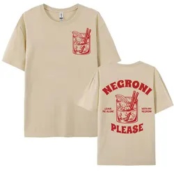 Negroni Please Vintage Streetwear T Shirt Funny Cocktail Drink Cute Graphic Tops T-shirt Unisex Fashion Casual Tshirts Oversized