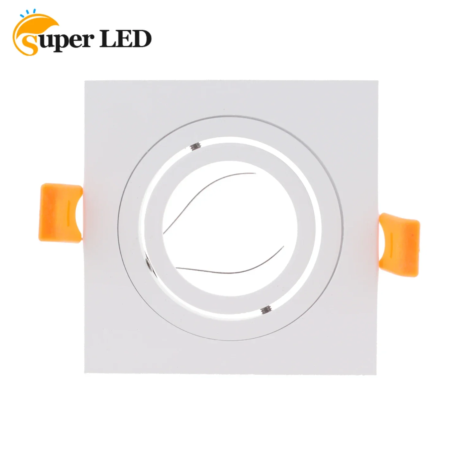 Square Recessed Downlight GU10 Lighting Fixture Home Decoration Downlight White Black Silver Cut Out 70mm Fixture Frame