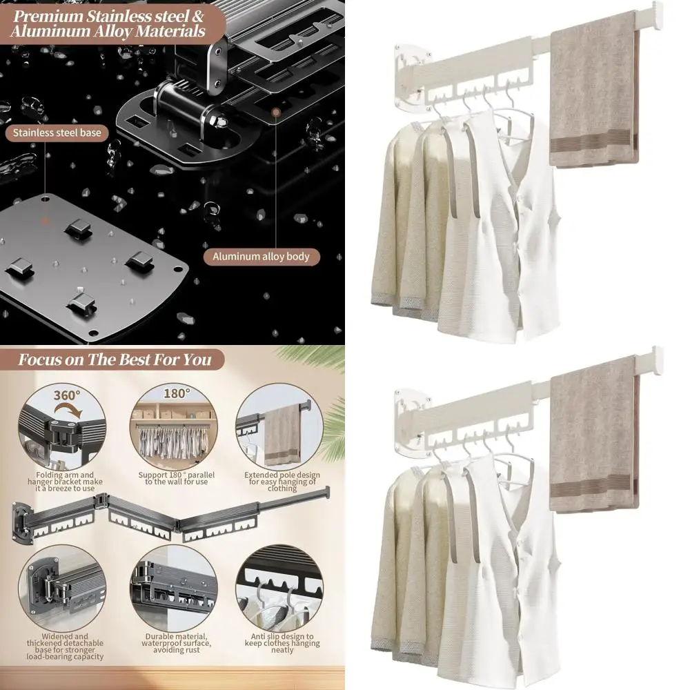 

Compact Foldable Clothes Drying Rack for Small Spaces - Ideal for Bathrooms, Balconies, and RVs (White)