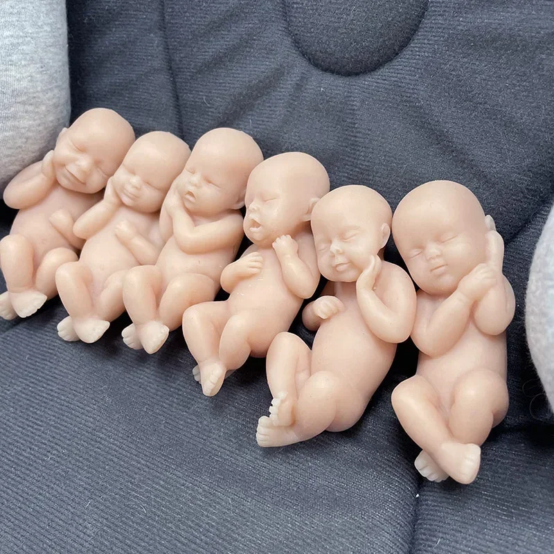 6 Pz/set 3 Pollici Reborn Baby Bambole In Silicone Per Tutto Il Corpo Bambola Reborn Non Verniciato Molto Morbido al Tocco Anti-Stress bambola giocattoli