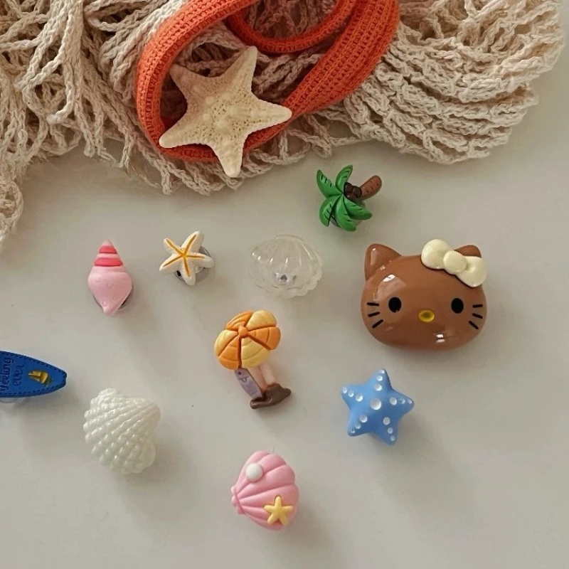 11PCS JIBBITZ Charms Hello Kitty DIY Shoe Decoration Includes Starfish, Shell, and Accessories for Shoes Xmas Party Gifts Favors