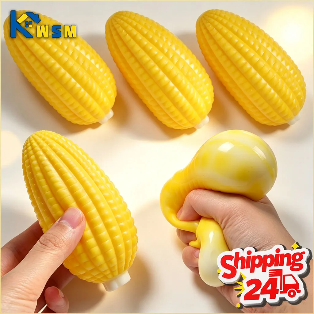 1-20PCS Realistic Corn Squishy Toy Soft Pull and Stretch Stress Relief Fidget Decompression for Adults Office Desk Gift