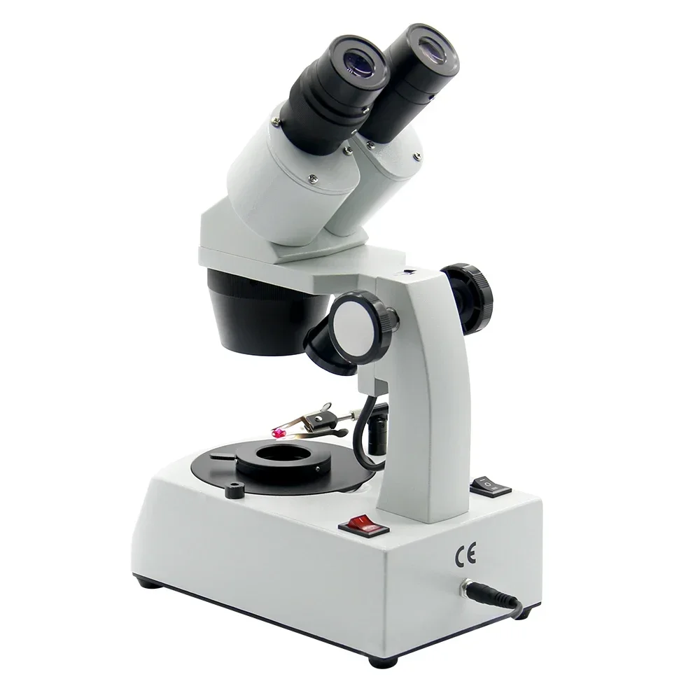 Microscopio stereo Gemologia 100V-240V Microscopio ottico binoculare per gioielli con ingrandimento 20X-40X Vendite calde