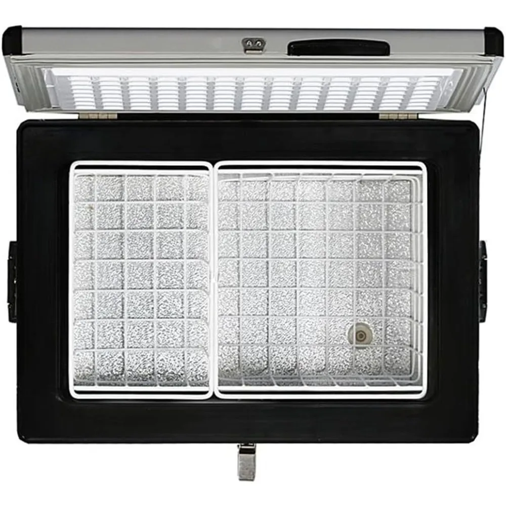 FM-65G ثلاجة محمولة سعة 65 لتر وعميقة، تيار متردد 110 فولت/تيار مستمر 12 فولت، فريزر صدر حقيقي للسيارة والمنزل والتخييم وRV مع 8 ° F إلى