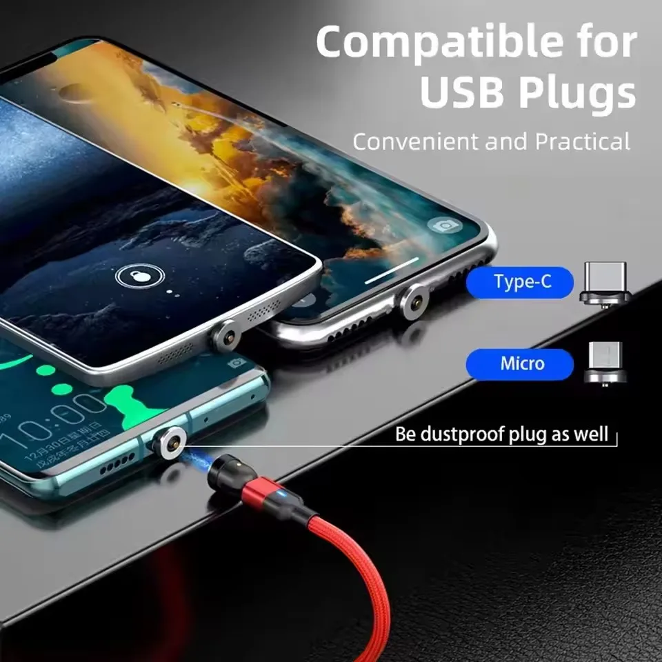 1/5/10PCS USB-A Type C Magnetic Plug Tips Fast Charging Cable Adapter for Samsung Magnet Charger 360° Degree Rotation Connector view 4