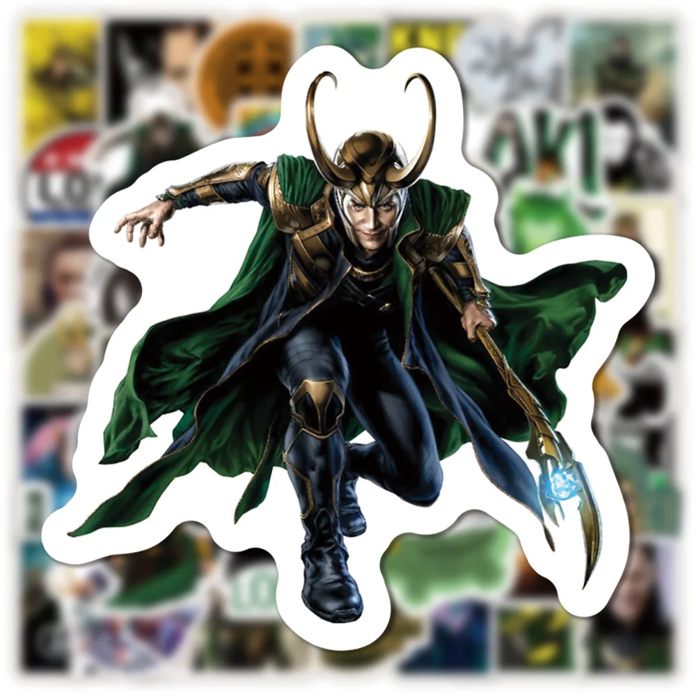 10/30/50PCS Disney Marvel The Avengers Movie Loki Stickers for Luggage Skateboard Car Cool Graffiti Waterproof Kids Sticker Toys