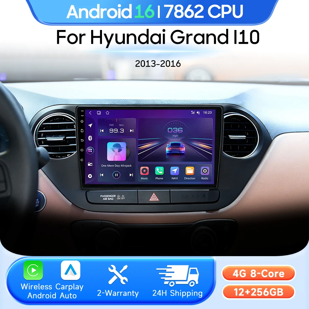 Car Multimedia Player for Hyundai Grand I10 2013 2014 - 2016 Android 16 Radio Carplay Auto 2din GPS Navigation Stereo Video WIFI