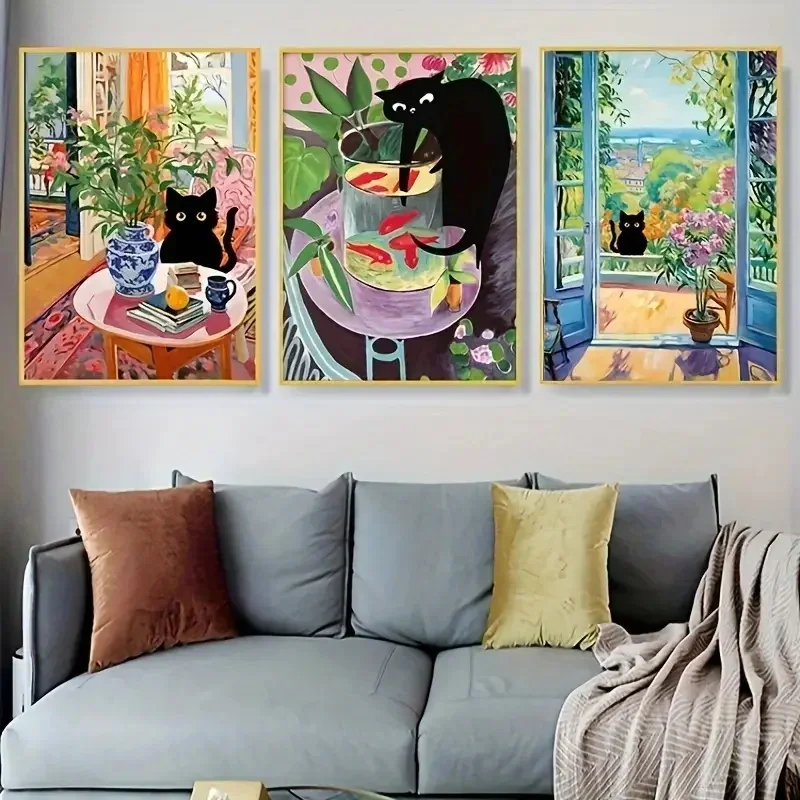 الحديثة هنري ماتيس القط طباعة ملصق الرسم على لوحات القماش الجدارية الفن لغرفة المعيشة كوادروس غرفة نوم مكتب ديكور تتحرك هدية