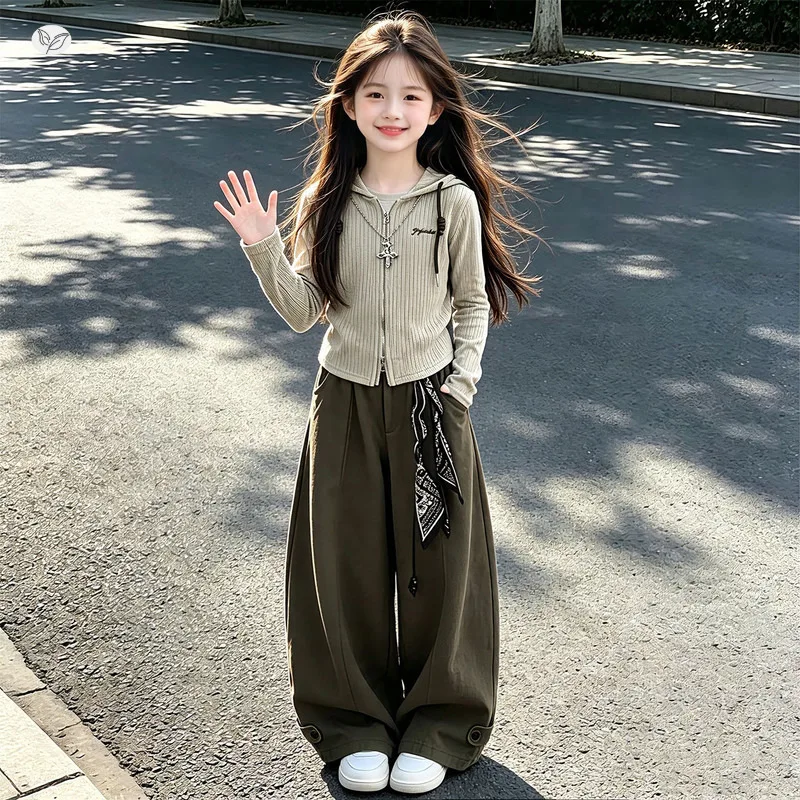 Girls' autumn outfit2026New and stylish children's clothing: trendy outfits for girls, autumn collection, Korean-style clothes f