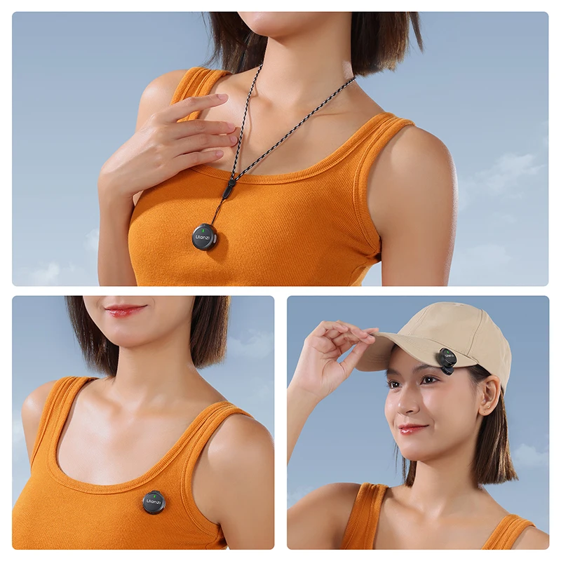 Micrófono Inalámbrico Ulanzi A21 360 °   Pastilla de sonido 100m 2,4 GHz 58dB para teléfono inteligente Cámara de acción Estudio Vlog Micrófono de transmisión en vivo