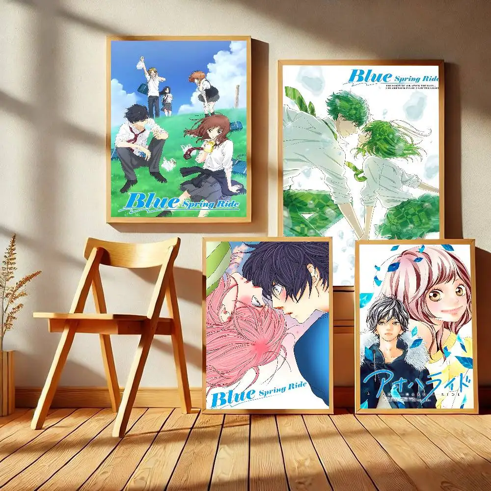BlueSpring Ride Cartoon Vintage Posters Sticky Retro Kraft Paper Sticker DIY Room Bar Cafe Kawaii Room Decor