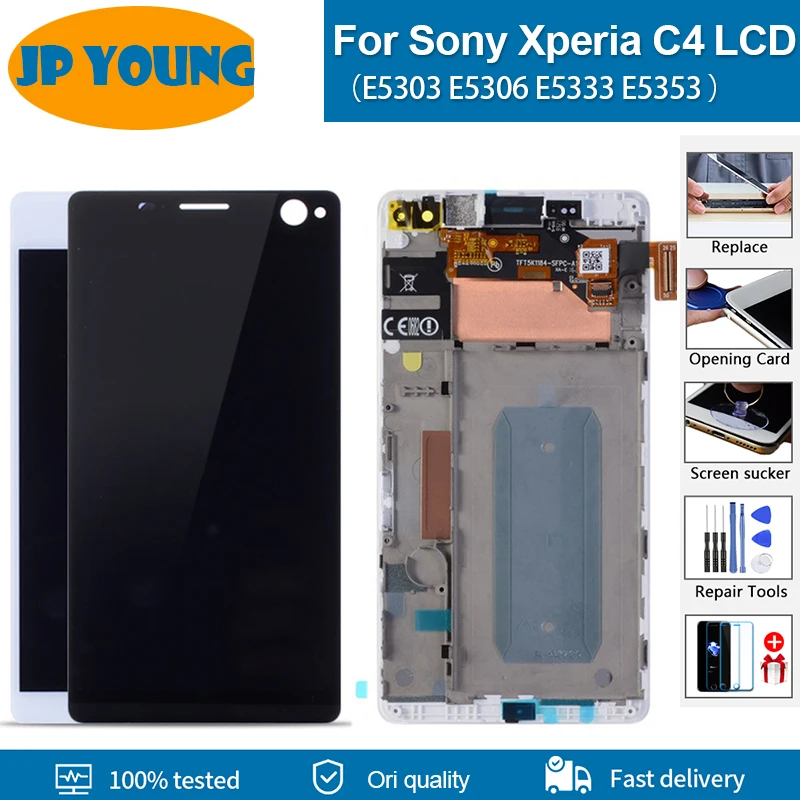 Original Display For SONY Xperia C4 LCD Display E5303 with Touch Screen Digitizer Replacment Dual E5353 E5333 for SONY C4 LCD