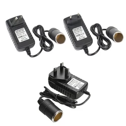 1Pc Universal Black 220V to 12V 50hz Portable Car Cigarette Lighter Socket Adapter Converter Parts US/EU/UK