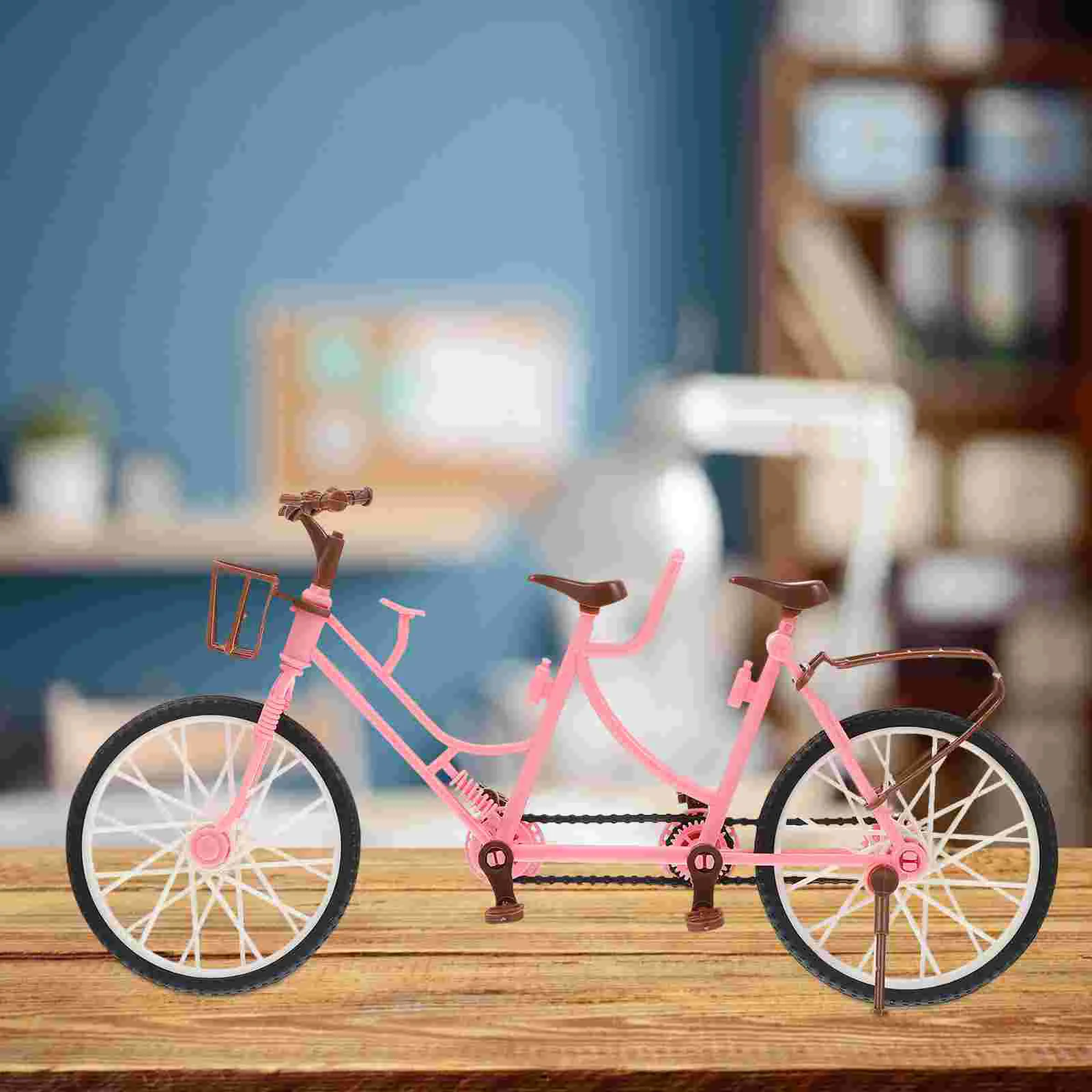 3 Pcs Two-seater Bicycle Durable Toy Bike Figurine Decor Decorations Plaything Abs Model Miniature Practical Adornment Creative