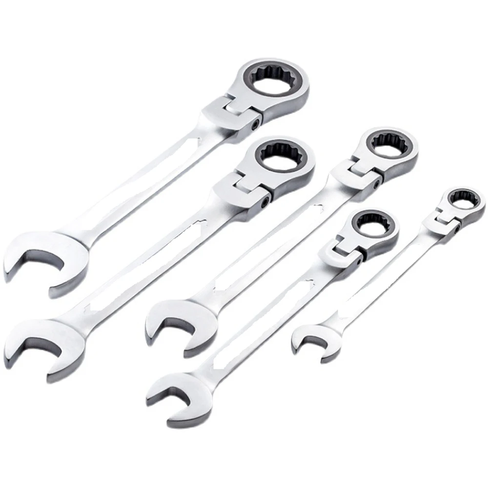 Movable Head Ratchet Wrench Open End Ring Dual Purpose