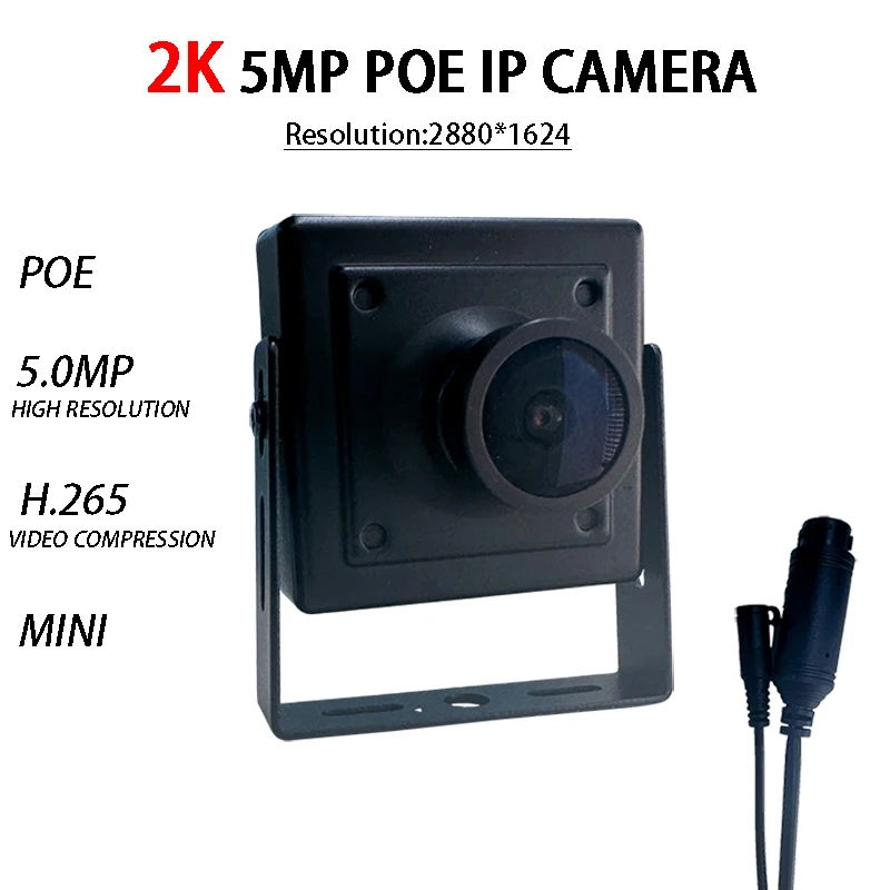 Mini cámara de seguridad IP de Audio 2K 5MP POE cámara de vigilancia CCTV interior para el hogar 2880*1624 ONVIF P2P PC teléfono aplicación móvil