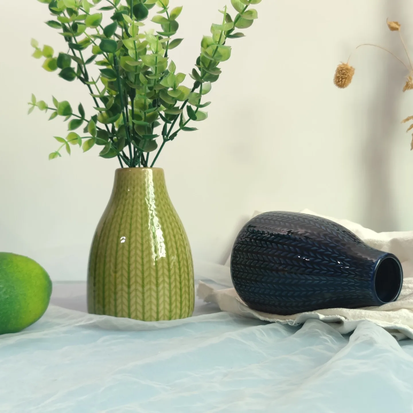 High Grade Ceramic Vase Decoration House Living Room Dried Flower Container Light Luxury Female Office Desk Ornament