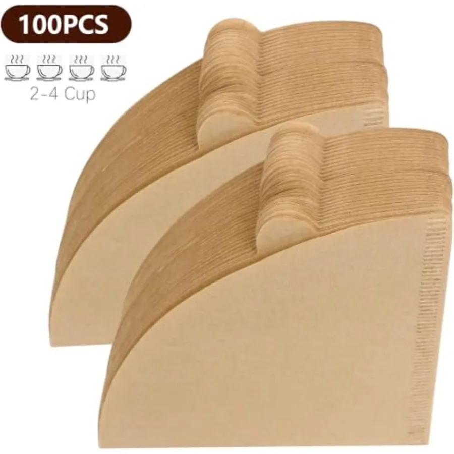 Cone Coffee Filters #2, 100 Count Unbleached Size 02 Coffee Filter, Disposable Natural Paper Filters 2-4 Cup, 02 Cone Filters f