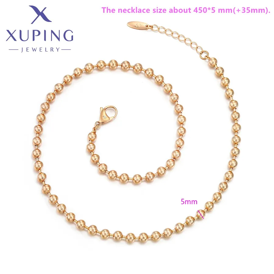 Xuping-Collier en Alliage de Cuivre avec Perle de 45cm pour Femme, Bijoux en Or, Cadeau Exquis, Nouvelle Collection, X000881921