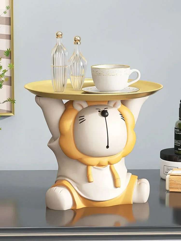 

Nordic Home Decor Cartoon Lion Statue Home Decoration Resin Sculptue Room Decor Kawaii Accessories Storage Tray Animal Figurine
