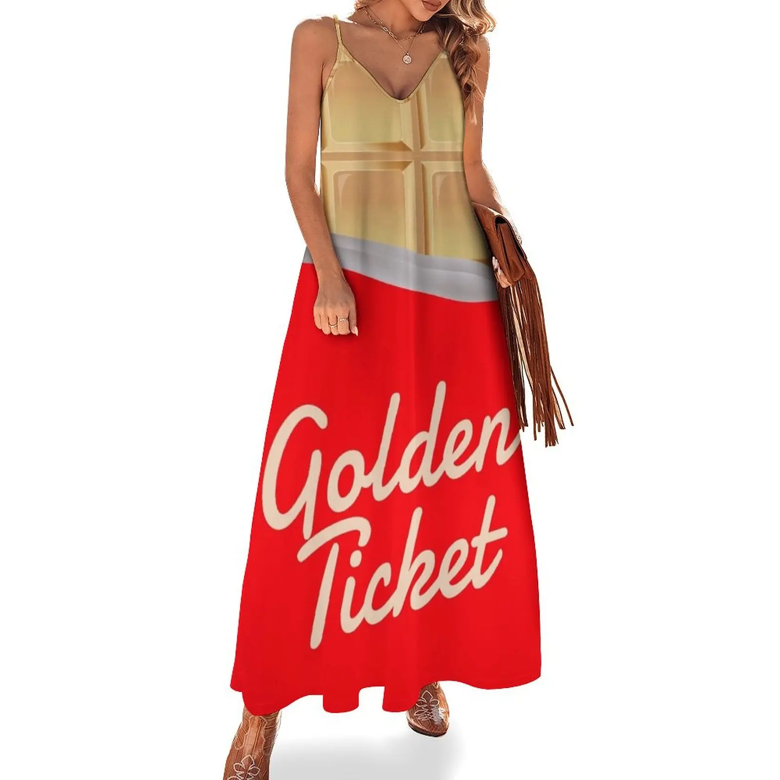 Golden Ticket Chocolate Sleeveless Dress luxury evening dresses for women 2025 dresses summer