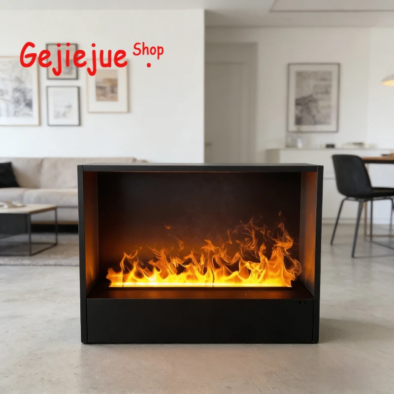 

2026 Newest Electric Luxury Gold Mist Fireplace Flame Firepit,Upgraded 3D Mist Technology with 16 Colors, Hot Sale in Europe