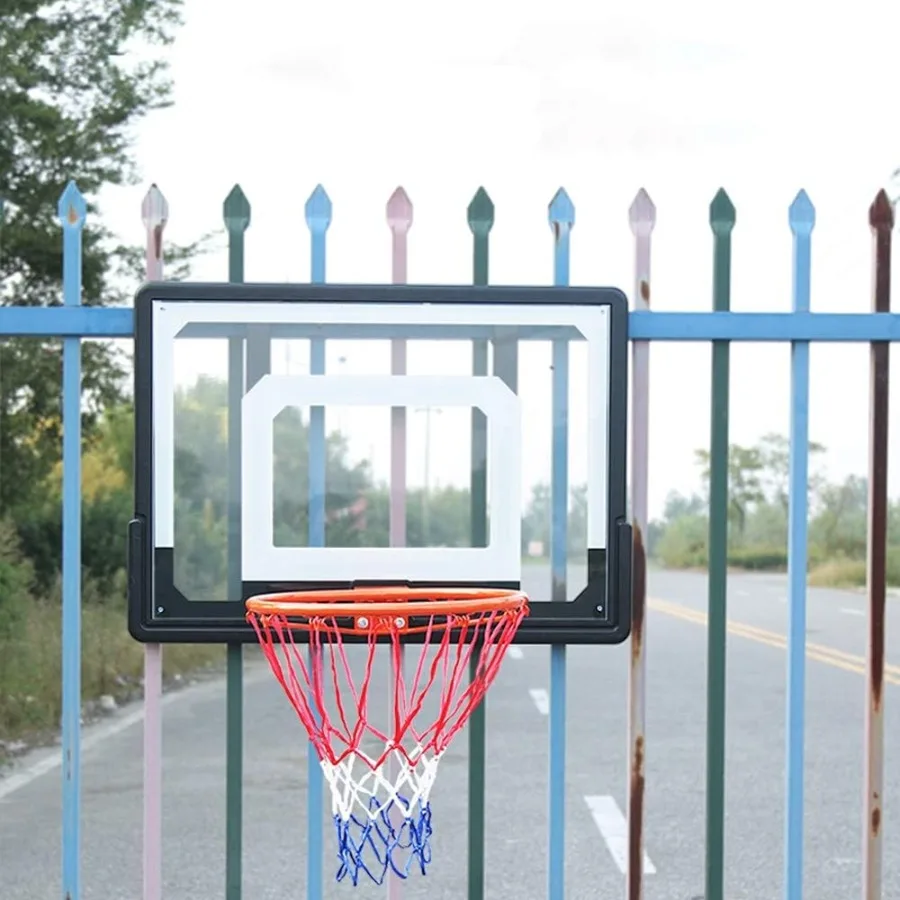 مجموعة حامل كرة السلة المعلق على كرة السلة في الهواء الطلق ولوحة خلفية للمراهقين مثبتة على الحائط ومقاومة للطقس #4