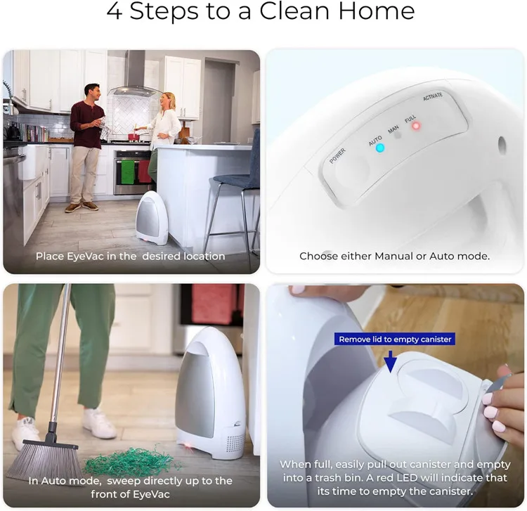 Бесконтактный автоматический вакуумный совок из черного алюминиевого сплава с инфракрасными датчиками для использования на кухне, подметания шерсти домашних животных, корма, грязи, крохты