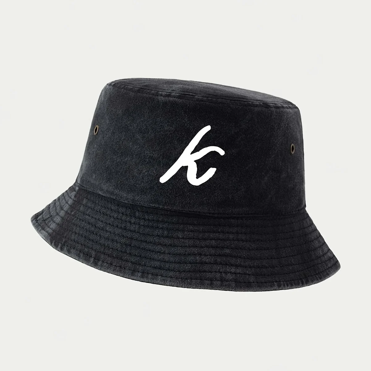 Fisherman Hat Casual Hat with Easy Handwritten Letter K Pattern, Easy to Clean, Comfortable And Breathable, Trucker Fisherman Ha