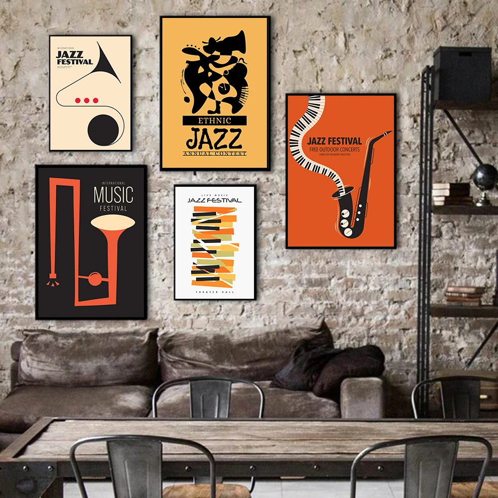 Abstract Jazz Music Festival Wall Art Canvas Painting Nordic Poster And Prints Colorful Keys Wall Pictures For Living Room Decor