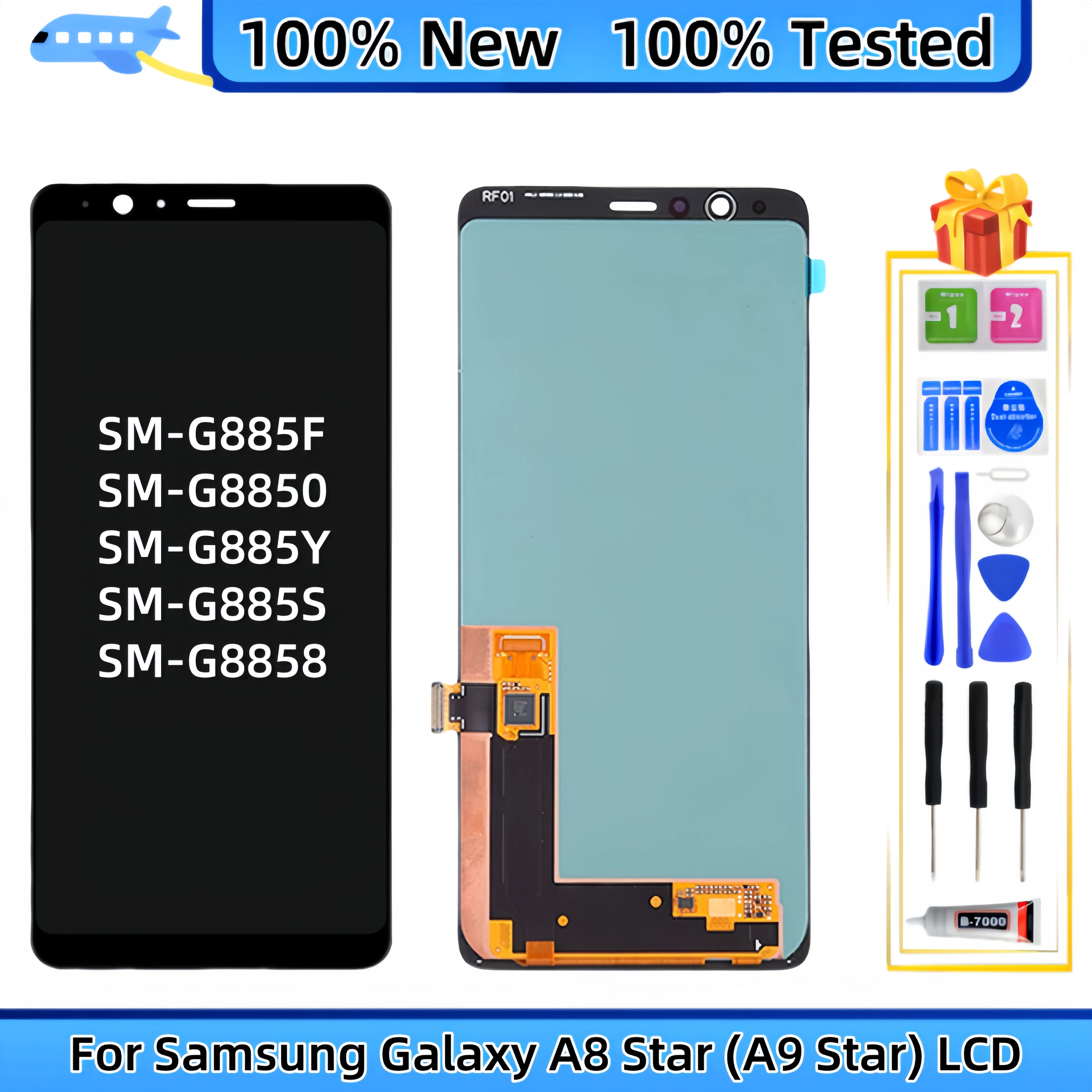 LCD Display Touch Screen Digitizer Assembly Replacement, Samsung Galaxy A8 Star, A9 Star, SM-G885F, G8850, G885Y, G885S, G8858