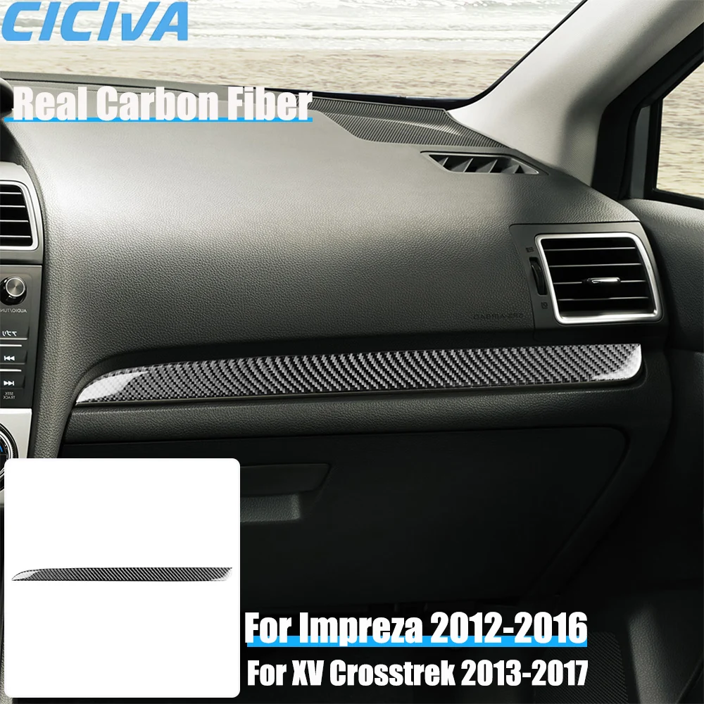 

Carbon Fiber Car Accessories Passenger Dashboard Strip Cover Soft Sticker For Subaru Impreza 2012-2016 XV Crosstrek 2013-2017