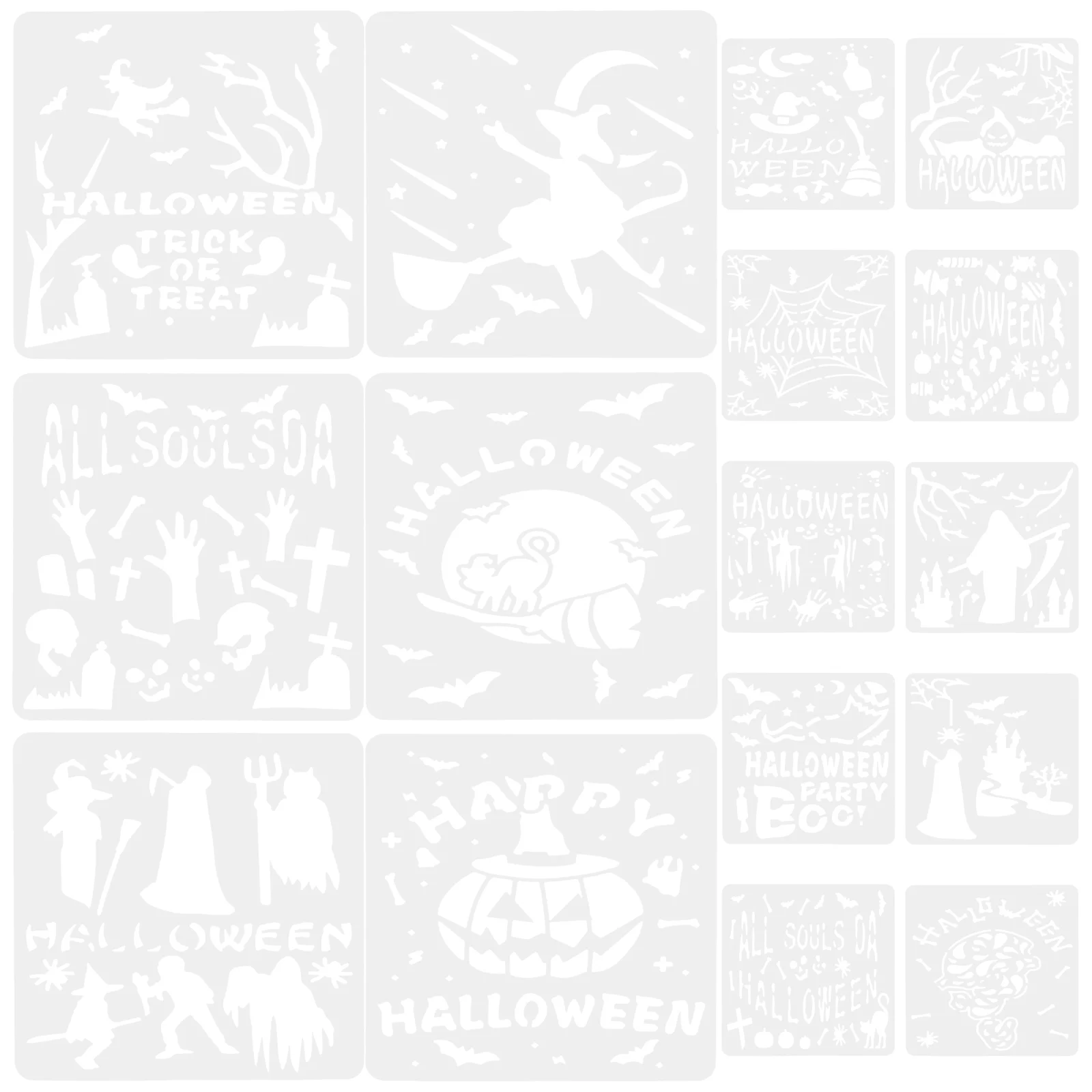 

16 Pcs Halloween Drawing Template Mold Decorating Painting Stencils Witch Decorate Child