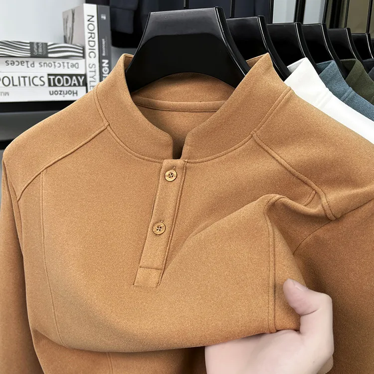 

Двусторонняя вельветовая мужская рубашка с длинным рукавом и воротником на пуговицах, теплая базовая одежда для осени и зимы, из полиэфирного волокна