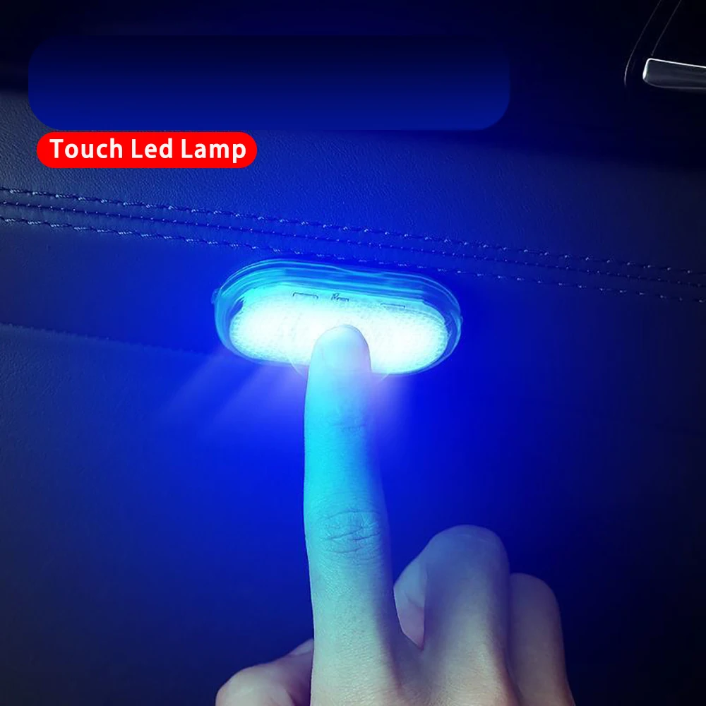 Touch Switch Car LED Touch Light Mini Size Rechargeable Interior Inspection Lamp Portable Car Roof Trunk 6 LED Beam 120mA