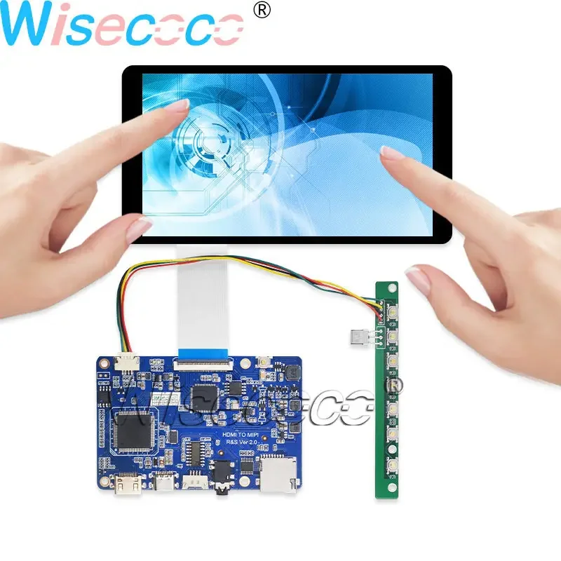 Wisecoco 5.5 Inch 1080P FHD LCD Screen IPS Display Multi Touch Sensor with MIPI Type-C SD Controller Board