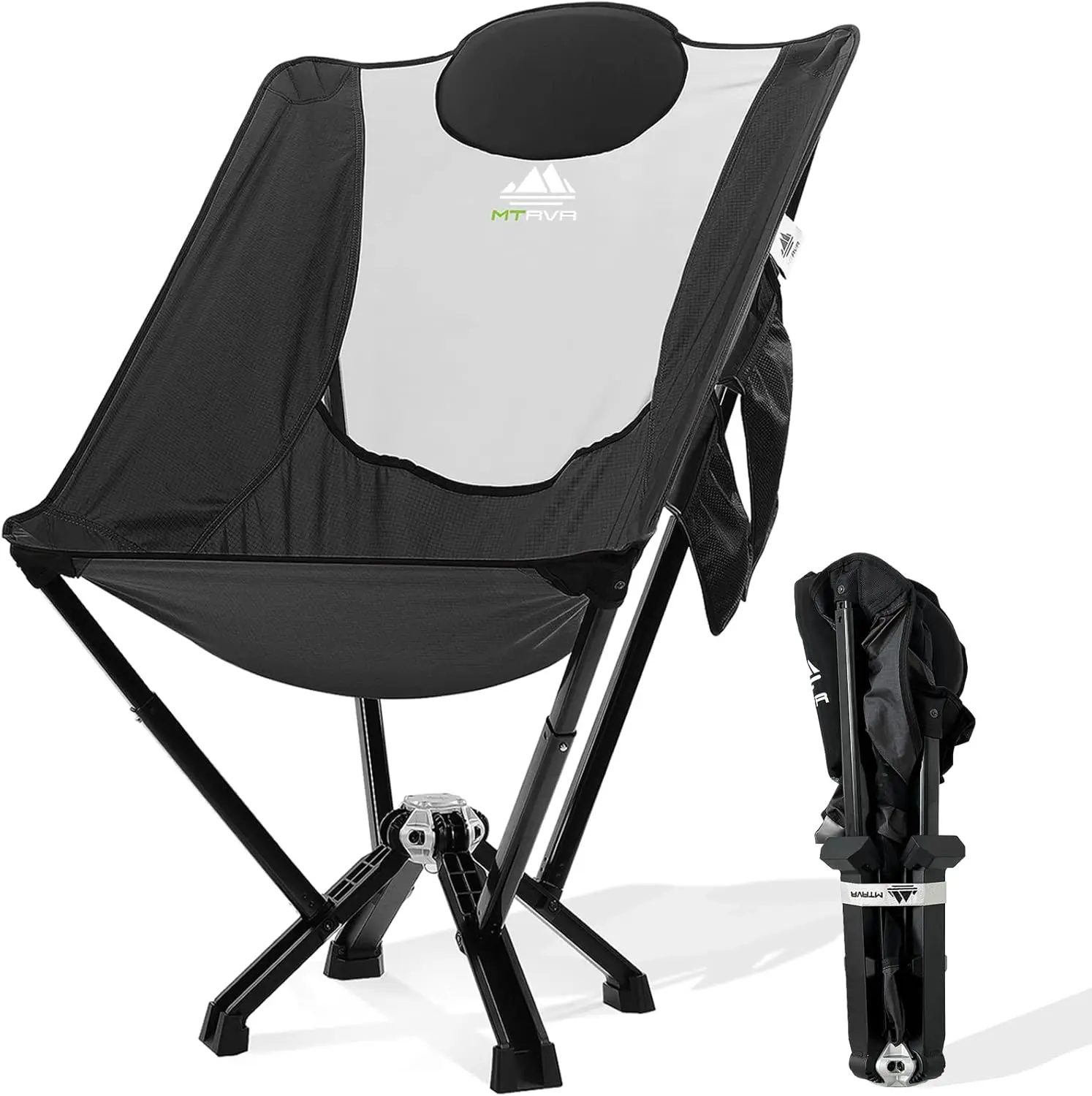 

Back Folding Camping Chair for Big Tall Adults, Heavy Duty 600 lbs Capacity, No Installation Needed, Thickened Aluminum Frame an