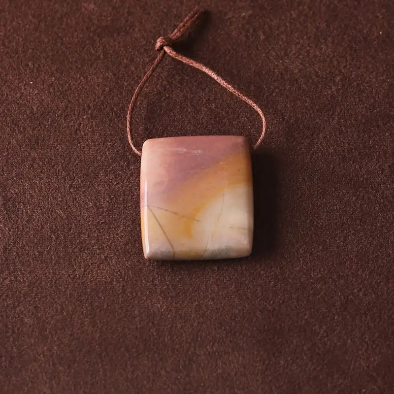 

Natural Mookite Jasper Square Pendant: Unique Marbled Gemstone Jewelry for Boho & Crystal Lovers 34x28x18mm-15.3g