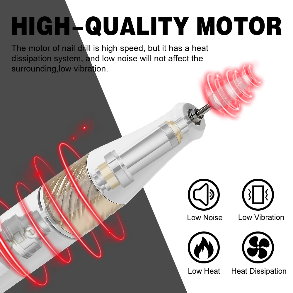 40000RPM Lixadeira Eletrica Unhas Kit YOKEFELLOW YK-N301 Recarregável Portátil Broca Motor Para Unhas Aparelho Remover unhas de gel ，Cuticula 2023NEW